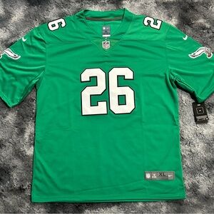 Philadelphia Eagles Saquon Barkley Kelly Green Throwback Jersey Size XL